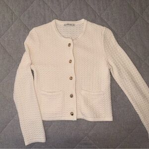 Abercrombie & Fitch Ivory Cardigan Sweater